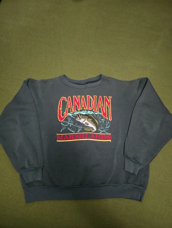 Vintage Canadian Marshlands Graphic Crewneck Sweatshirt - - Picture 1 of 4
